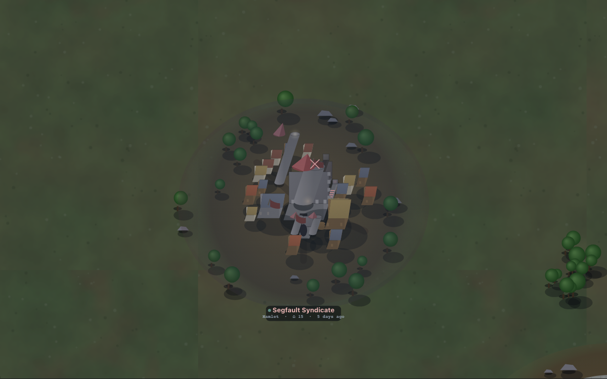 A dormant town greyed and mossy