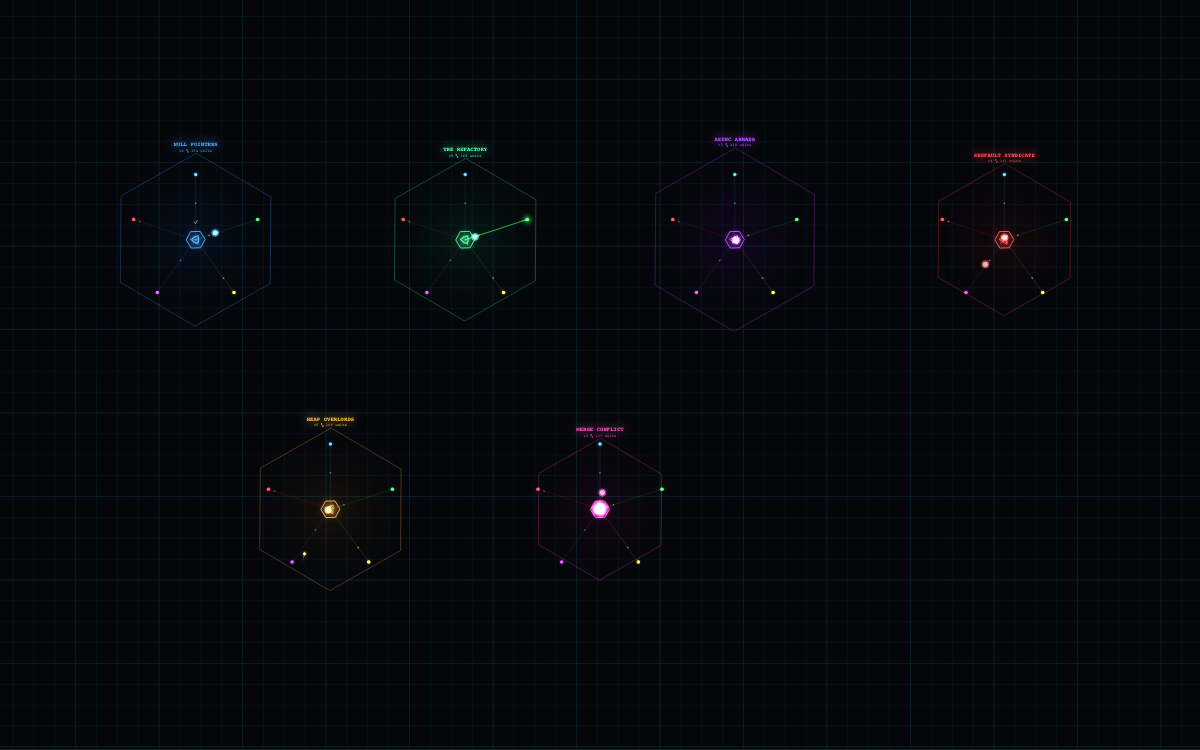 Cyber skin — neon grid and glowing nodes